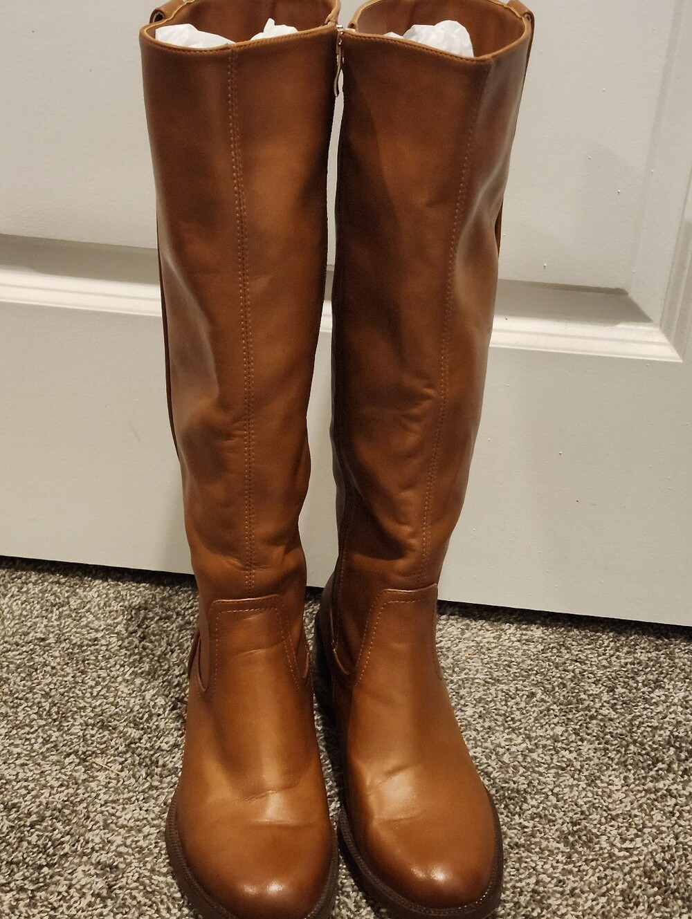 Over-the-Knee Riding Boots in Cognac Leather